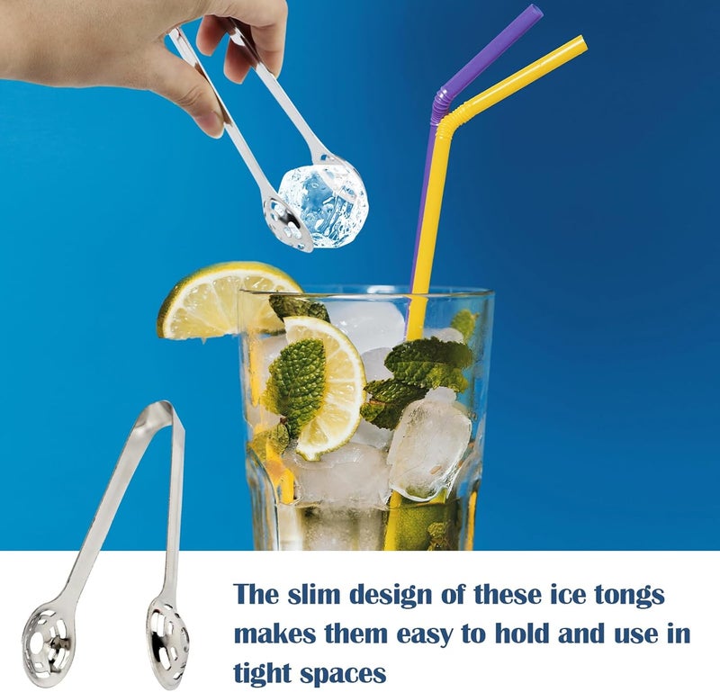 LCJAOF Whiskey Ice Cubes Metal Tongs - Stainless Steel Reusable Ice Sphere Cubes - Beverage Chilling Rocks & Ice Tea Tongs - Image 5